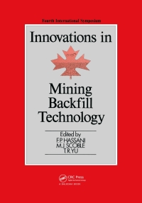 表紙画像: Innovations in Mining Backfill Technology 1st edition 9789061919858