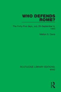 Cover image: Who Defends Rome? 1st edition 9781032100319
