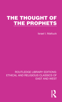 Cover image: The Thought of the Prophets 1st edition 9781032147055