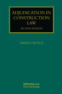 Cover image: Adjudication in Construction Law 2nd edition 9780367556495