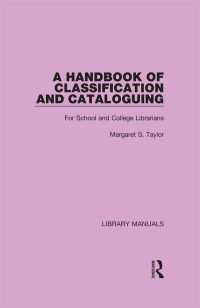 Titelbild: A Handbook of Classification and Cataloguing 1st edition 9781032133003