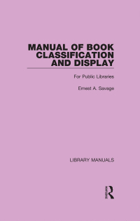 Immagine di copertina: Manual of Book Classification and Display 1st edition 9781032131740