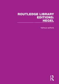 Cover image: Routledge Library Editions: Hegel 1st edition 9780367373313