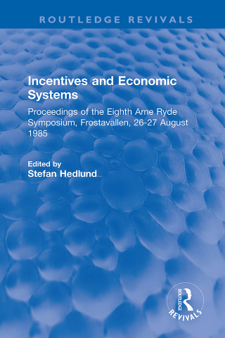 Immagine di copertina: Incentives and Economic Systems 1st edition 9781032199184