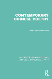 Imagen de portada: Contemporary Chinese Poetry 1st edition 9781032245461