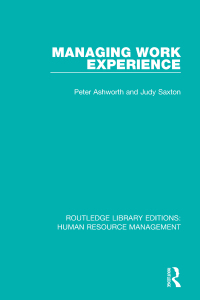 Cover image: Managing Work Experience 1st edition 9781138294370