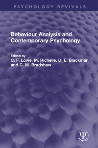 Cover image: Behaviour Analysis and Contemporary Psychology 1st edition 9781032327853