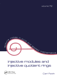 Cover image: Injective Modules and Injective Quotient Rings 1st edition 9780824716325