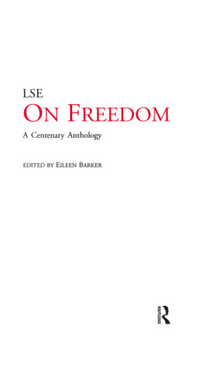 Imagen de portada: On Freedom 1st edition 9781560009764