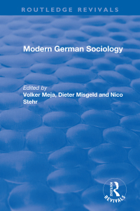 Cover image: Modern German Sociology 1st edition 9780367376154