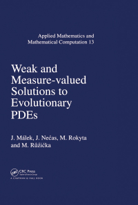 Cover image: Weak and Measure-Valued Solutions to Evolutionary PDEs 1st edition 9780412577505