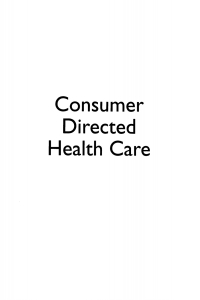 Cover image: Consumer Directed Health Care 1st edition 9781138431942