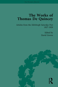 Imagen de portada: The Works of Thomas De Quincey, Part I Vol 5 1st edition 9781138764866