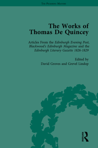 Cover image: The Works of Thomas De Quincey, Part I Vol 6 1st edition 9781138764873