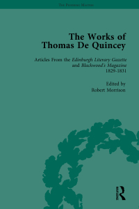 صورة الغلاف: The Works of Thomas De Quincey, Part I Vol 7 1st edition 9781138764880