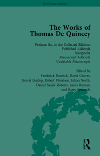Cover image: The Works of Thomas De Quincey, Part III vol 20 1st edition 9781138765016