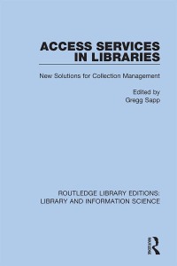 Cover image: Access Services in Libraries 1st edition 9780367369590