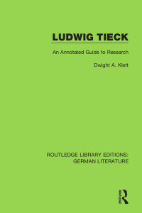 Cover image: Ludwig Tieck 1st edition 9780367856151