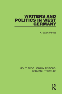 Imagen de portada: Writers and Politics in West Germany 1st edition 9780367856205