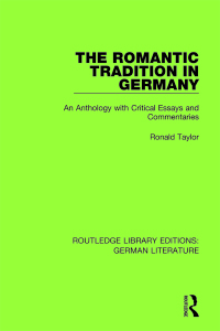 Cover image: The Romantic Tradition in Germany 1st edition 9780367857080