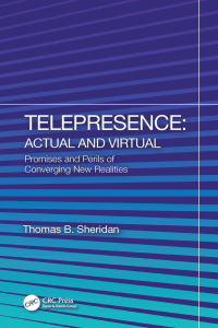 Cover image: Telepresence: Actual and Virtual 1st edition 9781032279435