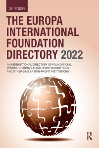 Cover image: The Europa International Foundation Directory 2022 31st edition 9781032274300