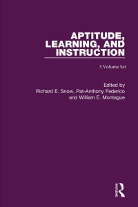 Cover image: Aptitude, Learning and Instruction 1st edition 9780367751609