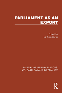 Cover image: Parliament as an Export 1st edition 9781032436869