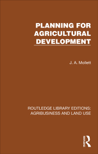 Cover image: Planning for Agricultural Development 1st edition 9781032469928