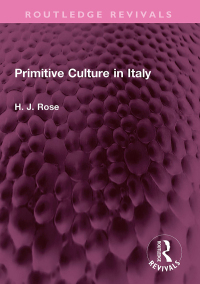 Cover image: Primitive Culture in Italy 1st edition 9781032497341