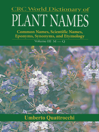 Imagen de portada: CRC World Dictionary of Plant Nmaes 1st edition 9780367447519