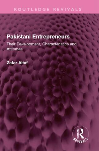 Cover image: Pakistani Entrepreneurs 1st edition 9781032526973