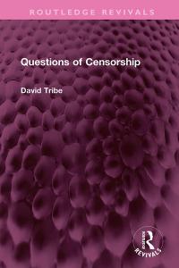 Imagen de portada: Questions of Censorship 1st edition 9781032527505