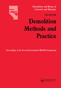 صورة الغلاف: Demolition Methods and Practice V1 1st edition 9780367659455