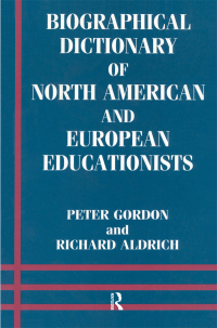 Imagen de portada: Biographical Dictionary of North American and European Educationists 1st edition 9780713040258