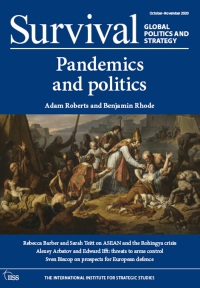 صورة الغلاف: Survival October-November 2020: Pandemics and politics 1st edition 9780367491956