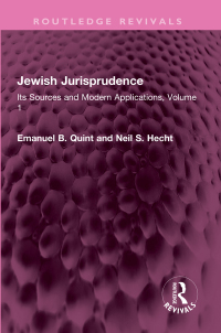 Cover image: Jewish Jurisprudence 1st edition 9781032577128