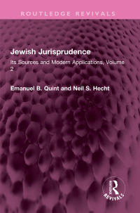 Cover image: Jewish Jurisprudence 1st edition 9781032577142