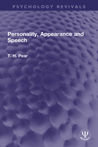 صورة الغلاف: Personality, Appearance and Speech 1st edition 9781032642659