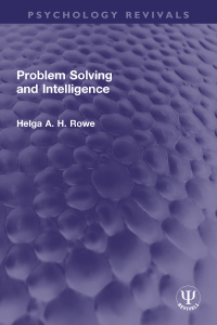 Cover image: Problem Solving and Intelligence 1st edition 9781032636627