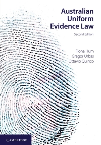Cover image: Australian Uniform Evidence Law 2nd edition 9781009010726