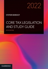 Cover image: Core Tax Legislation and Study Guide 2022 25th edition 9781009154260