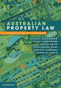Cover image: Australian Property Law: Principles to Practice 9781009067096