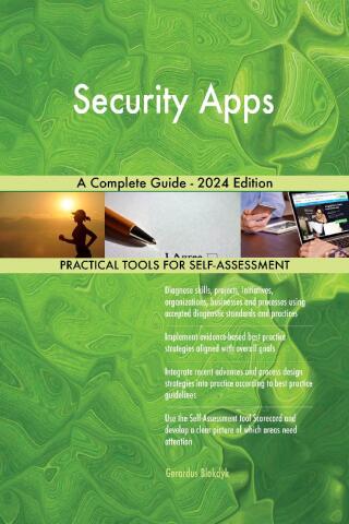 Cover image: Security Apps A Complete Guide - 2024 Edition 9781038811219