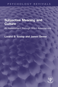 صورة الغلاف: Subjective Meaning and Culture 1st edition 9781032746425