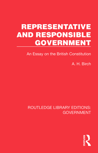 صورة الغلاف: Representative and Responsible Government 1st edition 9781032783864