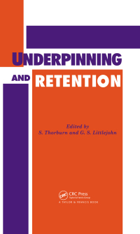 Imagen de portada: Underpinning and Retention 1st edition 9780367865955