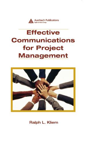 Immagine di copertina: Effective Communications for Project Management 1st edition 9781420062465
