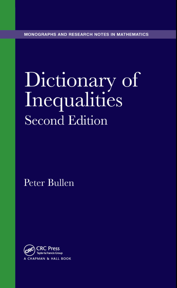 Cover image: Dictionary of Inequalities