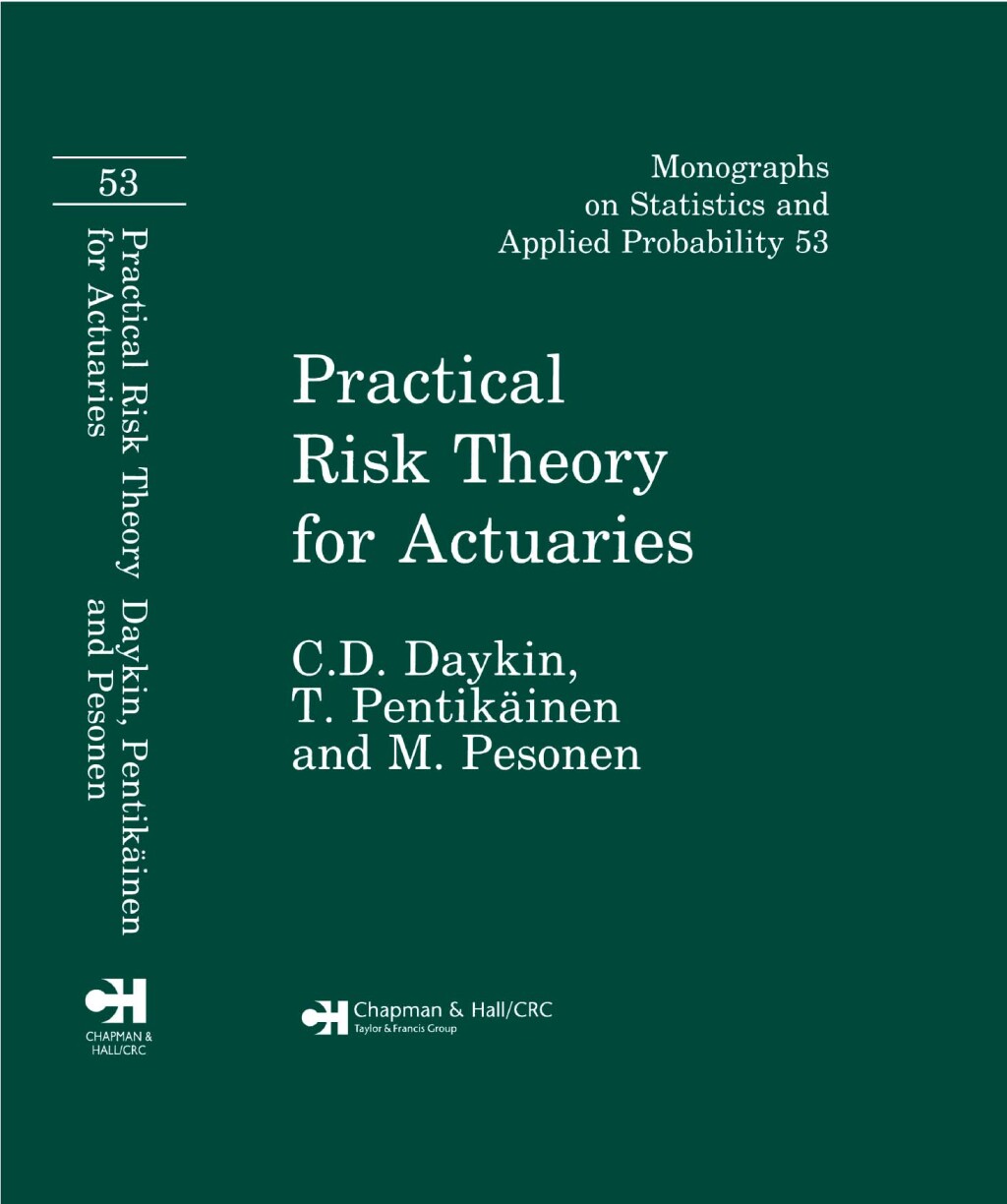Practical Risk Theory for Actuaries 1st Edition
